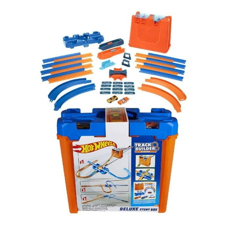 Hot Wheels Toy Car Track Builder Deluxe Stunt Box with 15 Feet of Track