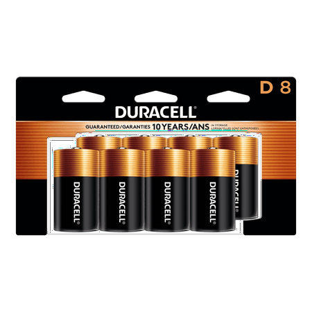 Duracell 1.5V Coppertop Alkaline D Batteries, 8 Pack