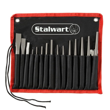 Stalwart Punch and Chisel Set, Includes Taper Punches, Cold Chisels, Pin Punches, Centre Punches, Chisel Gauge and Storage Case 16 Pieces