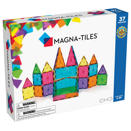 MAGNA-TILES Classic 37 Piece Magnetic Construction Set, The ORIGINAL Magnetic Building Brand, for Child Ages 3+