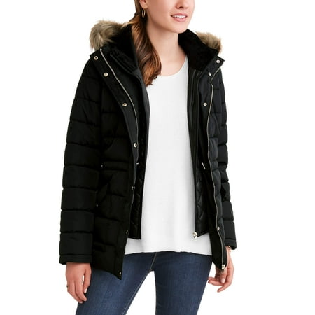 Time and tru women's heavyweight discount anorak with faux fur trimmed hood