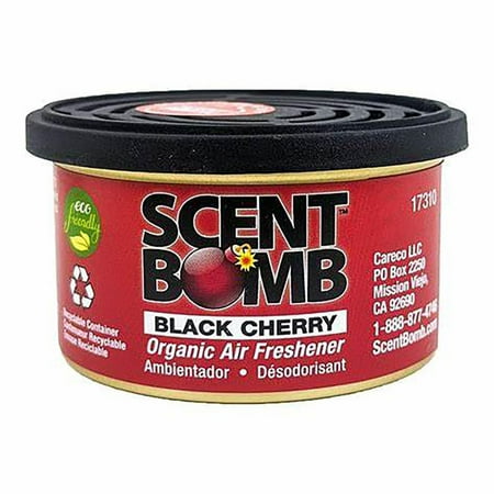 Scent Bomb Black Cherry Organic Spill-Proof Air Freshener Cans &ndash; Natural Odor Eliminator for Car, Home, and Bathroom &ndash; Long-Lasting, Non-Toxic, Fresh Scent &ndash; Ideal for Any Room or Vehicle (4-Pack)