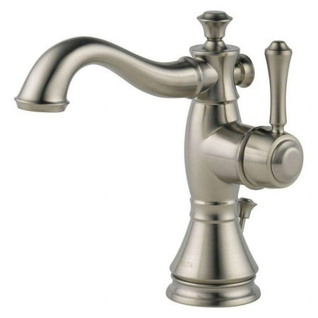 Delta Faucet 597LF-MPU Cassidy Single Hole Bathroom Faucet with Pop-Up Drain Assembly and Optional Base Plate - -