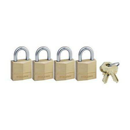 Master Lock 120Q Padlock, Keyed Alike Key, 5/32 in Dia Shackle, Steel Shackle, Brass Body, 3/4 in W Body