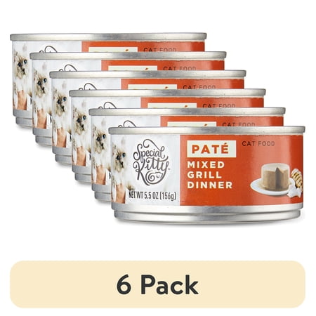 (6 pack) Special Kitty Mixed Grill Dinner Pate Wet Cat Food, 5.5 oz Can