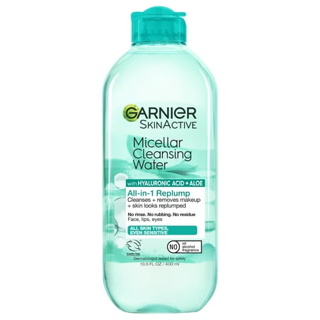 Garnier SkinActive Micellar Cleansing Water All in 1 Hyaluronic Acid Replump, 13.5 fl oz
