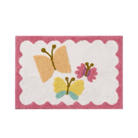 Hallmark Multicolor Spring Butterfly Cotton Rich Bath Rug, 20" x 30"