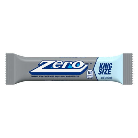 Zero White Fudge, Caramel, Peanut, Almond Nougat King Size Candy, Bar 3.4 oz