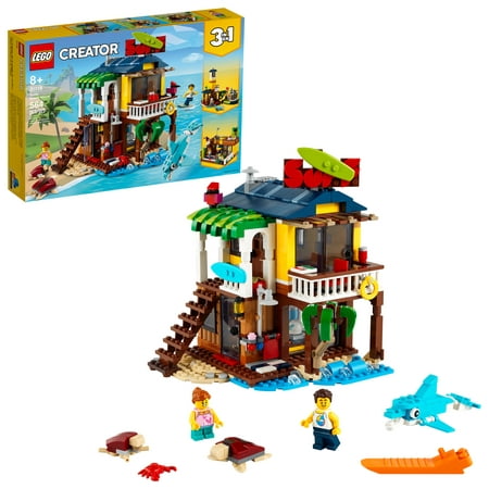 LEGO Creator 3 in 1 Surfer Beach House 31118, Gift Idea for Kids, Girls and Boys 8 plus Years Old, Lighthouse & Pool House Summer Building Toys Set