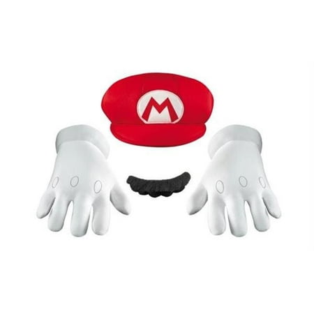 Adult Halloween Super Mario Bros. Mediumario Hat And Mustache Costume Kit