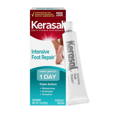 Kerasal Intensive Foot Repair, Skin Healing Ointment for Cracked Heels and Dry feet, 1 Oz