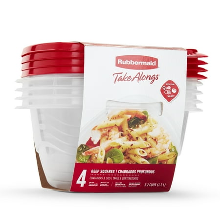 Rubbermaid TakeAlongs Deep Square Food Storage Container (Set of 4)