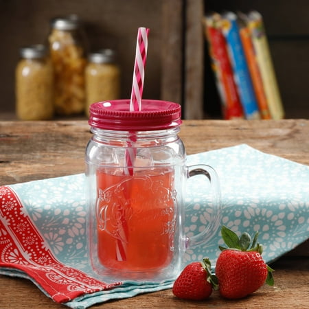 2 Pioneer Woman Simple Homemade Goodness 16 Oz Mason Jars Lids Straws  Turquoise