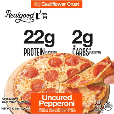 Real Good Foods 10u0022 Cauliflower Crust Pepperoni Pizza, 17 oz