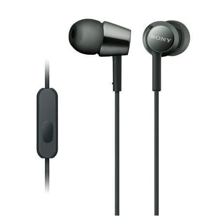 Sony MDREX155AP In-Ear Earbud Headphones with mic, Black