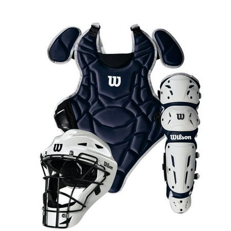 Wilson EZ Gear 2.0 Catcher’s Gear Kit - Navy, Large/X-Large (Ages 7-12)