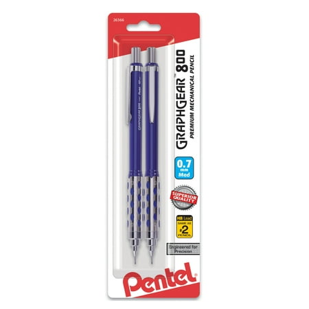 Pentel GraphGear800 Automatic Drafting Pencil (0.7mm) 2pk (PG807BP2)
