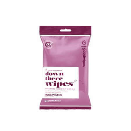 Goodwipes Down There Wipes, Feminine Hygiene Wipes, Rosewater Scented, 1 Pack, 20ct