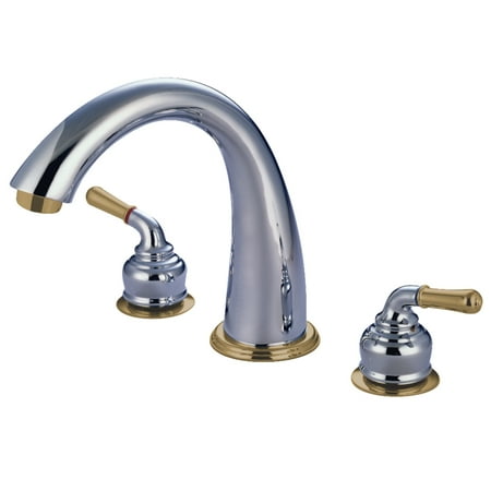 Kingston Brass KS2364 Milano Two-Handle Roman Tub Faucet, Polished Chrome/Polished Brass
