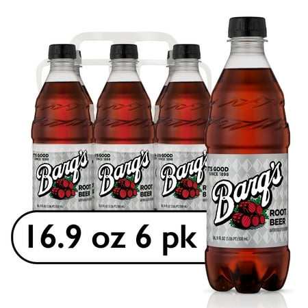 Barqs Root Beer Soda Pop, 16.9 fl oz, 6 Pack Bottles