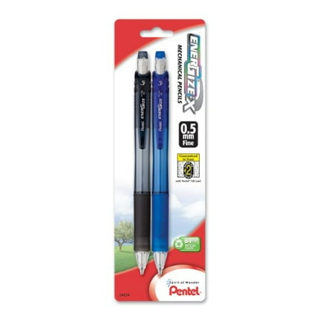 Pentel EnerGize-X Mechanical Pencil, 0.5mm, Assorted Barrel Colors, Pack of 2 (PL105BP2M)