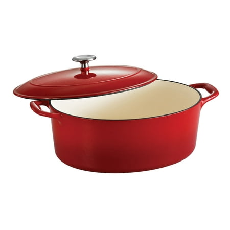 Tramontina Gourmet Enameled Cast Iron Covered Oval Dutch Oven - Gradated Red