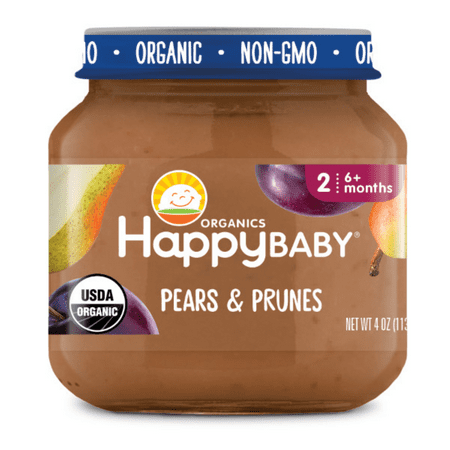Happy Baby Organic Stage 2 Pears & Prunes, 4oz (6 Jars)