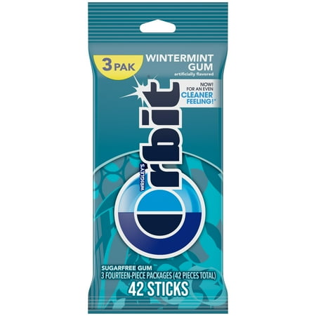 Orbit Wintermint Sugar Free Chewing Gum - 14 Ct (3 Pack)