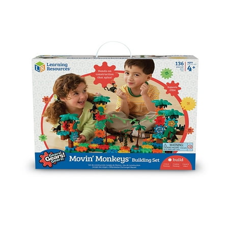 Learning Resources Gears! Gears! Gears! Movin' Monkeys Building Set, 136 Pieces