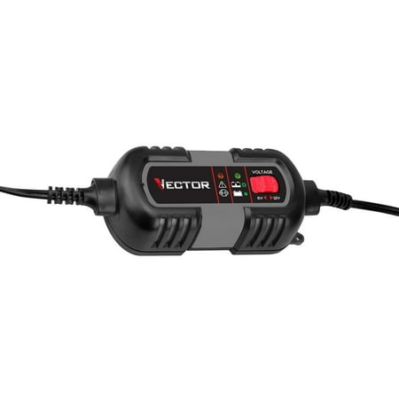 VECTOR 1.5 Amp Battery Charger, Battery Maintainer, Trickle Charger, BM315V, 6V and 12V, Fully Automatic