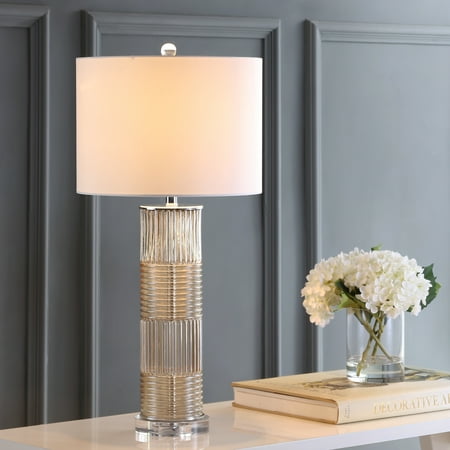 Genevieve 30" Glass/Crystal LED Table Lamp, Champagne by JONATHAN Y
