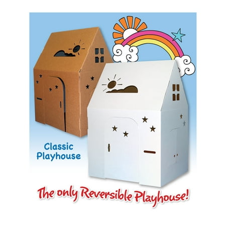 Easy Playhouse Classic Cardboard Arts & Crafts Playhouse for Indoor/Outdoor Use, Children Ages 3+