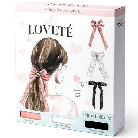 Loveté Prima Ballerina Hair Bow Tying Set 3 Count, for Child Ages 8+