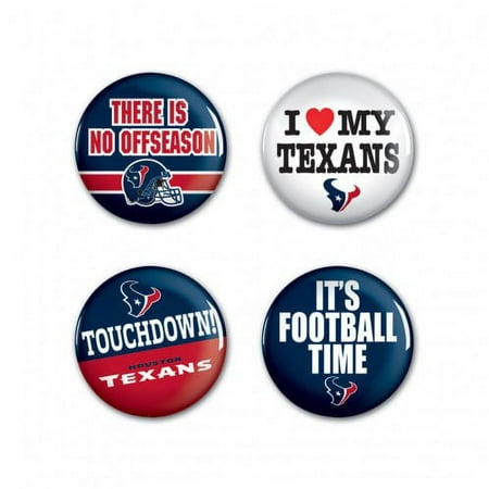 WinCraft By Fanatics NFL Houston Texans Prime 4 Pack 1.25u0022 Buttons