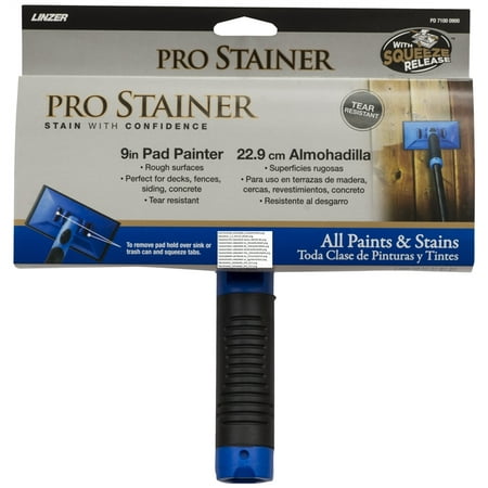 Linzer PRO STAINER 9" Stain Pad for All Stains on Rough Outdoor Surfaces