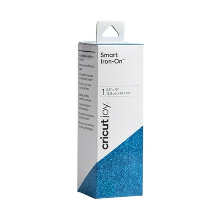 Cricut Joy™ Smart Iron-On™ Vinyl Glitter, Aqua, 5.5" x 19"