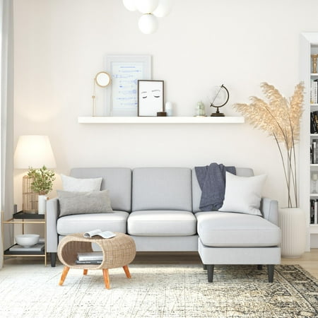 Mr. Kate Winston Reversible Sofa Sectional, Light Gray Linen