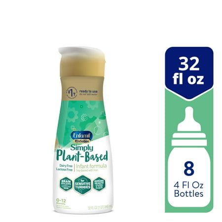 Enfamil ProSobee Plant-Based Liquid Baby Formula, Dairy Free, Lactose Free, 32 fl oz Bottle