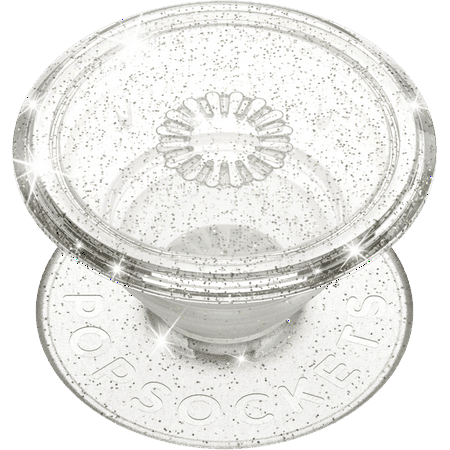 PopSockets Grip with Swappable Top for Cell Phones, PopGrip Sparkle Clear