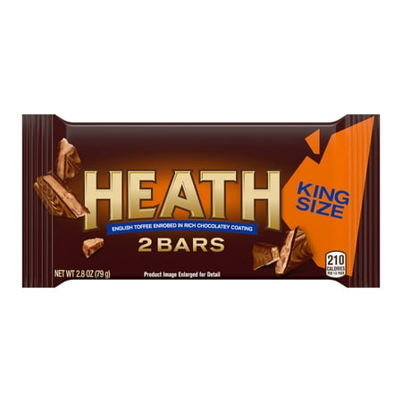 Heath Chocolatey English Toffee King Size Candy, Pack 2.8 oz