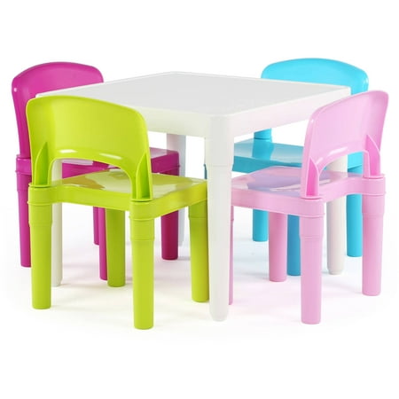 5pc Plastic Table and Chairs White - Humble Crew