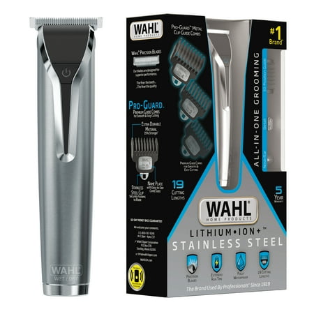 Wahl Lithium Ion Rechargeable Stainless Steel Men's Beard Trimmer, #9898