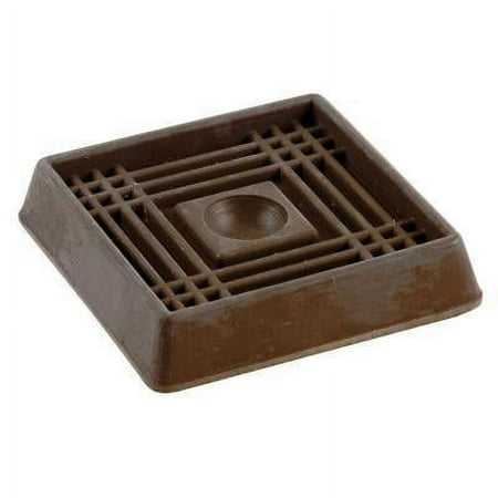 2 in. brown square rubber furniture cups (4-pack)