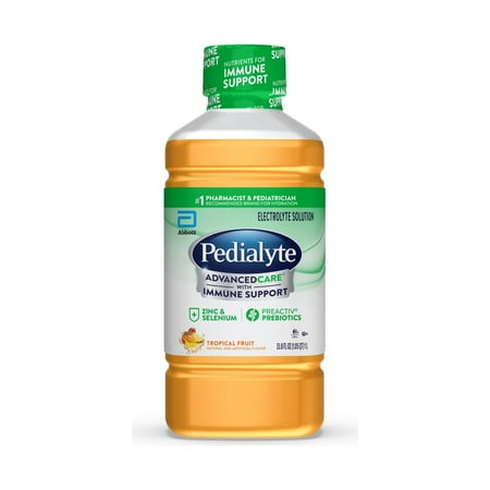 Pedialyte AdvancedCare Electrolyte Solution, 1 Liter, Hydration Drink, Tropical Fruit