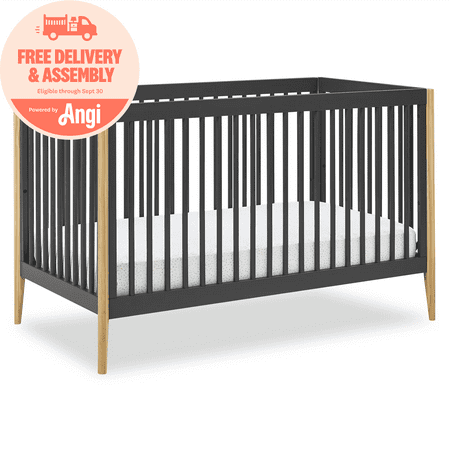 Delta Children Casey 6-in-1 Convertible Baby Crib, Charcoal Grey