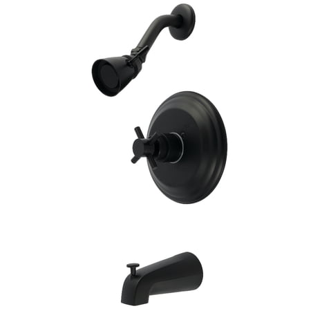 Kingston Brass KB2630DX Concord Single-Handle Pressure Balanced Tub and Shower Faucet, Matte Black