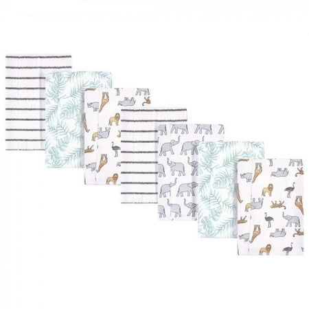 Hudson Baby Unisex Baby Cotton Flannel Burp Cloths, Modern Neutral Safari, One Size