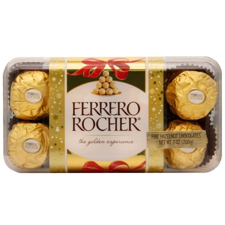 Ferrero Rocher Premium Milk Chocolate Hazelnut, Luxury Chocolate Holiday Gift, 16 Count