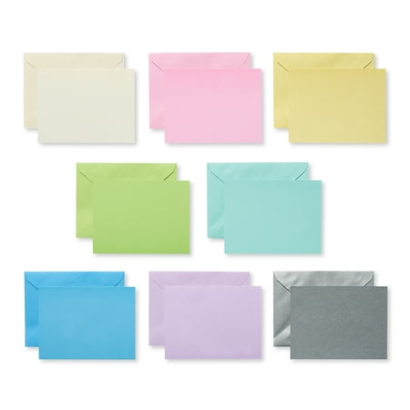 American Greetings Pastel Blank Flat Panel Note Cards, 100-Count, Envelopes Included