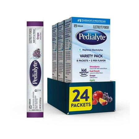 Pedialyte Electrolyte Powder, Variety Pack, 24 Single-Serving Powder Packets